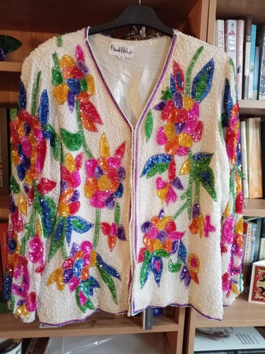 Frank usher floral sequin - floral,