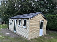 26x12 Summerhouse Shed White Pvc French Doors And Windows Tiled Roof