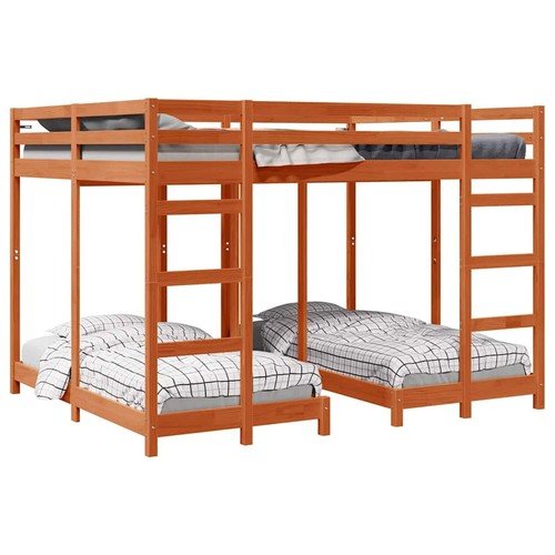 Triple bunk bed - frame, solid