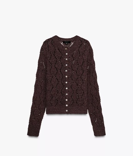 Zara burgundy pointelle - zara,