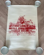 Gig Poster, Positivus Latvia 2014, The 1975, Elbow, Kraftwork, Red, Hand Print