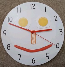 Novelty Fried Egg Quartz Kitchen Clock Wall Art Home Decor