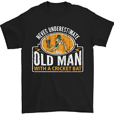 An Old Man With a Cricket Bat Cricketer Mens T-Shirt 100% Cotton