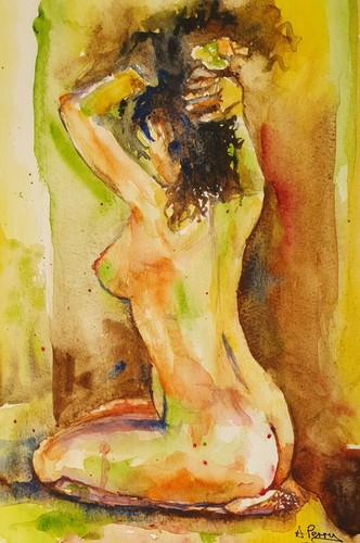 Nude study original - study, framed