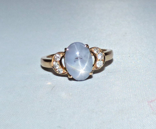 Vintage 18ct gold pale blue - 18ct,