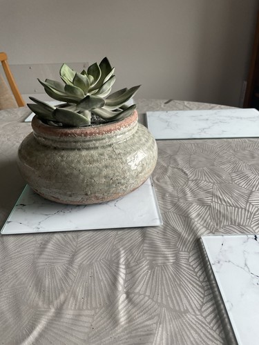 Large green pottery bowl with - ,