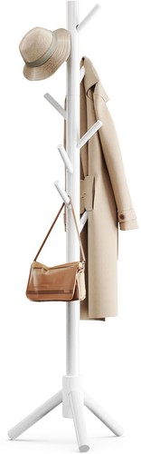 Sturdy wooden coat tree - with, 8