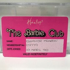 Hamleys The Barbie Club Membership Card – Retro 1990s Collectible