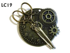 steampunk brooch badge gold