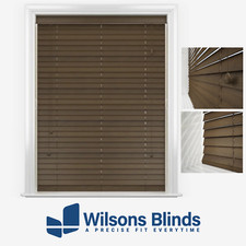 Wooden Venetian Blind - Real Wood - Dark Oak - Fully Made To Measure - 50mm Slat