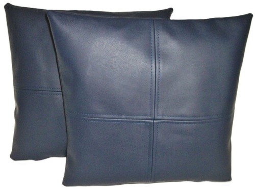 Navy blue check faux - blue,