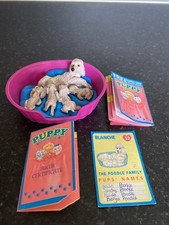 Vintage 1994 Puppy In My Pocket Blanche Poodle Family Complete Set