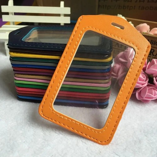 Leather vertical badge - leather,