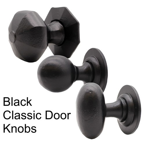 Black iron door - iron, knobs