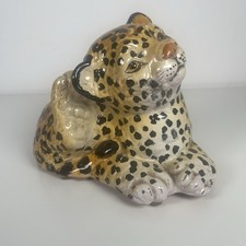 Vintage Tiger Leopard Cheetah Cub Figurine Terracotta Made In Italy Ceramic