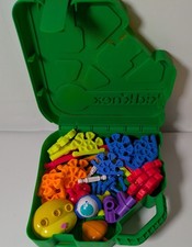 Kid K'nex in green storage box