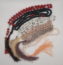 Tasbih Bead Necklaces Prayer Bundle x6 Glass Misbaha Islamic Tasbeeh Vintage