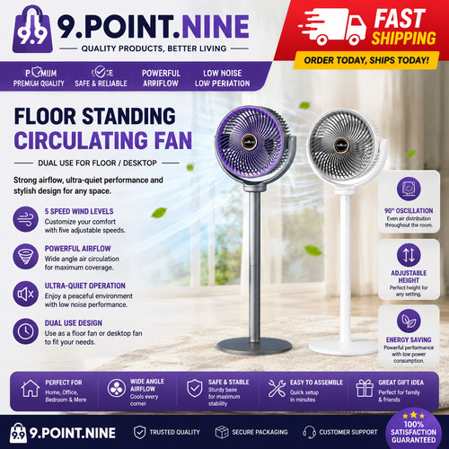 Silent standing fan for - 3-in-1,