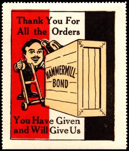 Vintage poster stamp thank - us,