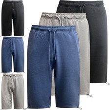 Mens 3/4 Length Shorts Cotton Jersey Baggy Jogging Gym Fitness Lounge Wear