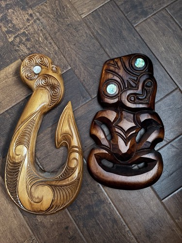Two wooden maori - wooden, hand