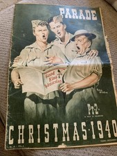 Rare Parade War Magazine 1940 Cairo Christmas Illustration Winston Churchill