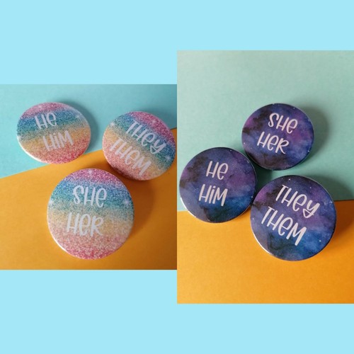 Pronoun badges custom lbgtq - pronoun, badges-
