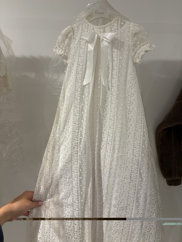 White lace christening gown - white,