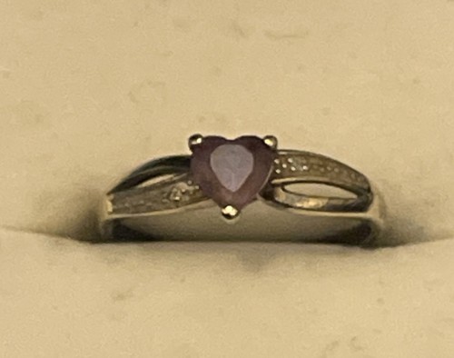 9ct gold amethyst and diamond - and,