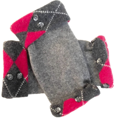 Fingerless gloves gray - fingerless, black