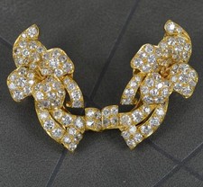 Impressive 9.50 Carat Old Cut Diamond 18ct Gold Cluster Earrings