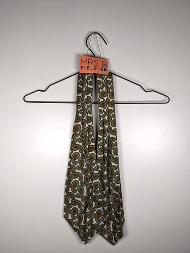 Cravat paisley green cream - cravat,