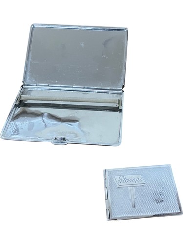Vintage silver stamp holder - vintage,