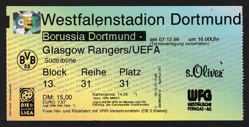 Ticket 1999 borussia - 1999/00,