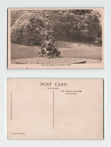 Postcard peter pan statue - pan,