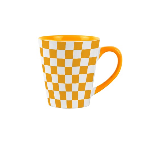 Yellow chequered small latte - chequered,
