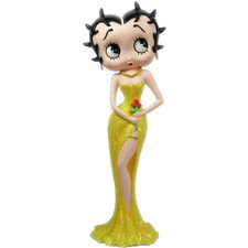 Betty Boop Ornament Holding Flowers Yellow Glitter 38cm Collectible Figurine