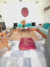 Vintage Moroccan Berber Floor Cushion, Floor Cushion + great for towel storage