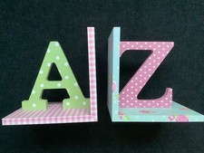 A-Z Alphabet Wooden Bookends