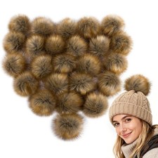 16x Fluffy Faux Fur Pom Pom