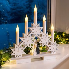 Christmas Candle Bridge Light LED Xmas Table Window Decoration Battery Operated