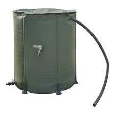 Water Butt Portable PVC Integrated Lid With Zip Green Frost Resistant 200Ltr