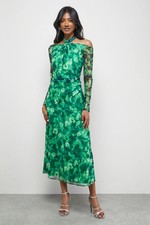 Warehouse Green Dress Womens