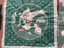 Girl sewing under tree with cat Quilted Cushion Kit needs finishing