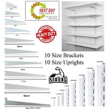 HD Twin Slot Shelving White Wall Upright Bracket Adjustable BULK BOXs 2s & 10s