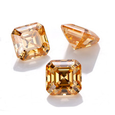 CHAMPAGNE ASSCHER CUT CUBIC