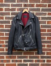 All Saints Mens TORRANCE Leather Biker Jacket Medium Bomber Moto AllSaints B172