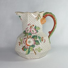 Antique 8" Masons Ironstone Pottery Jug c.1820s Snake Dragon Handle Georgian 