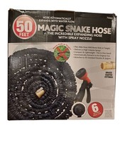 Magic Snake Hose 50ft Expanding Garden Hose with 6-Setting Spray Gun