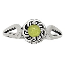 Natural Peridot 925 Sterling Silver Ring s.5 Jewelry R-1172